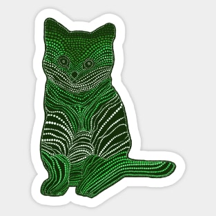 Meow Meow - Monochrome Green Sticker